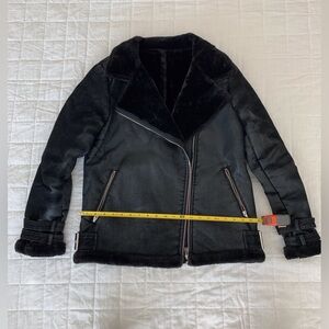 Faux Shearling moto jacket, size 10